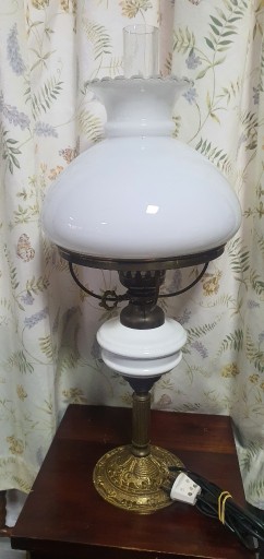 Zdjęcie oferty: Stylowa mosiężna lampa z kloszem kolumna