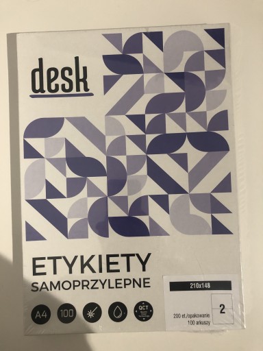 Zdjęcie oferty: Etykiety samoprzylepne A4, 2x A5