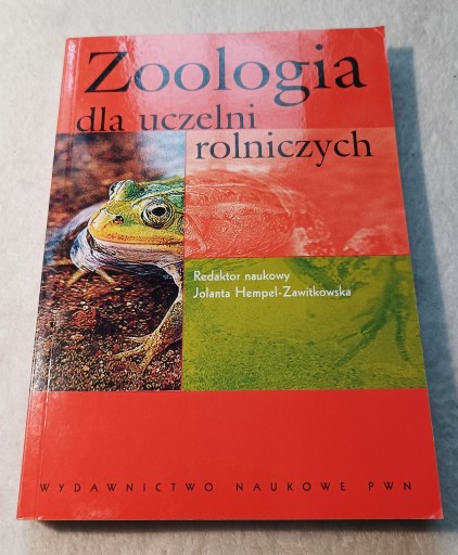 Zdjęcie oferty: ZOOLOGIA DLA UCZELNI ROLNICZYCH. Jolanta Hempel