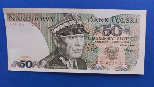 Zdjęcie oferty: Banknot 50 zł z 1988r, Seria KG