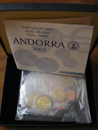 Zdjęcie oferty: Próbne Euro ANDORA 2003 od 1c do 5E