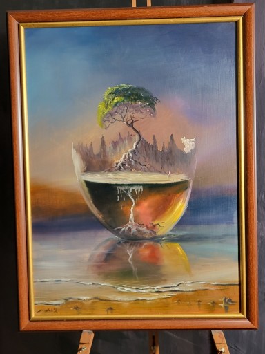 Zdjęcie oferty: ,,Żeglując,,obraz olejny Artur Sudak 52/71cm 
