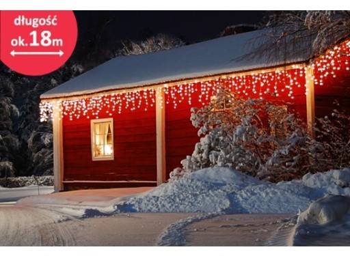 Zdjęcie oferty: Lampki zewnętrzne sople 500 LED ciepły biały transformator programator 