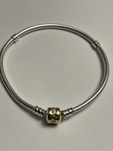 Zdjęcie oferty: Pandora bransoletka rozmiar 20 złote zapięcie