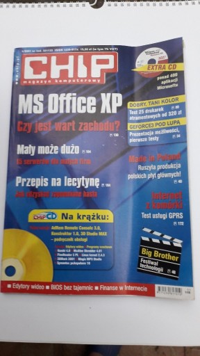 Zdjęcie oferty: CHIP magazyn komputerowy nr 5/2001 z płytką 