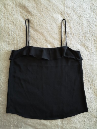 Zdjęcie oferty: Elegancka czarna bluzka z falbanką H&M 34