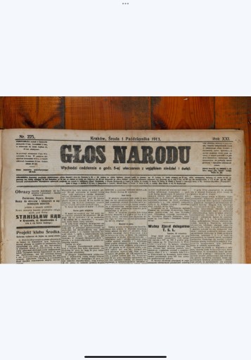 Zdjęcie oferty: Głos Narodu gazeta od 1.X do 21.XII 1913