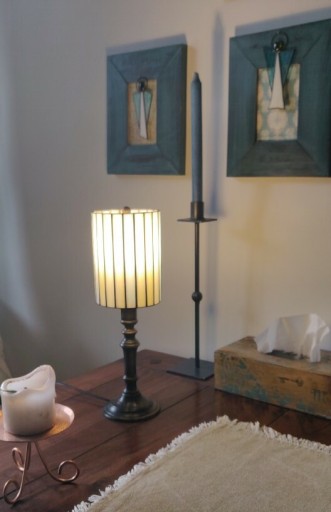 Zdjęcie oferty: Lampa stojąca z witrażowym kloszem 