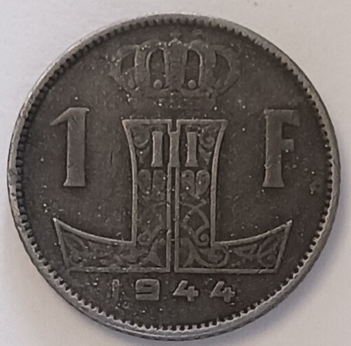 Zdjęcie oferty: 1 frank 1944 r. Belgia cynk