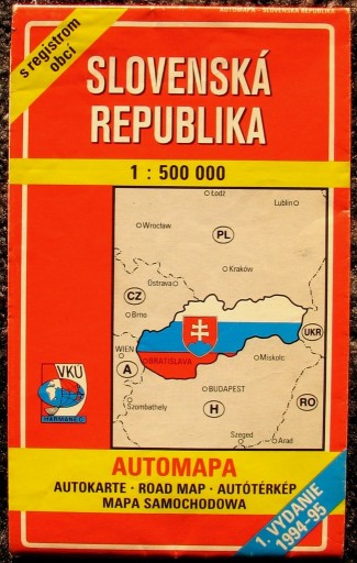Zdjęcie oferty: Słowacja Mapa Samochodowa 1 : 500 000