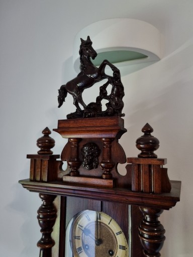 Zdjęcie oferty: Zegar wiszący antyczny zabytkowy ze Szwajcarii ANTYK ok. XIX/XX wiek.