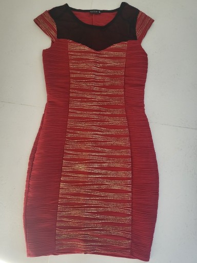 Zdjęcie oferty: bodyflirt czerwono-złota sukienka xxs / xs