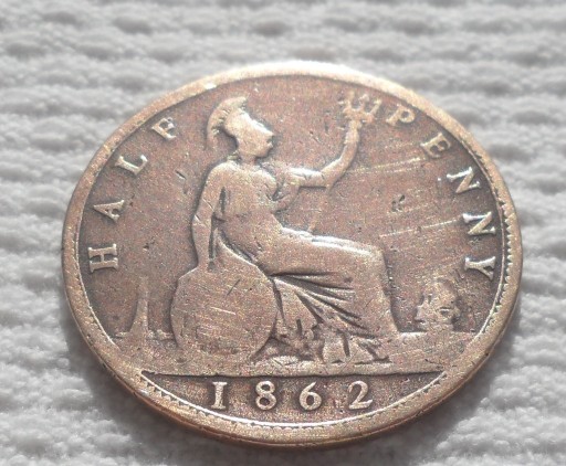 Zdjęcie oferty: UK Wiktoria Hanowerska 1/2 0,5 pensa penny 1862