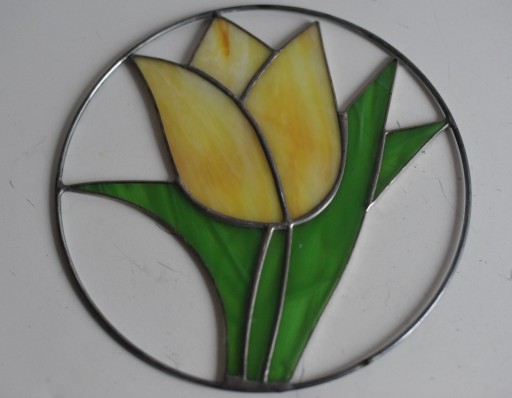 Zdjęcie oferty: Witraż szklany tulipan vintage