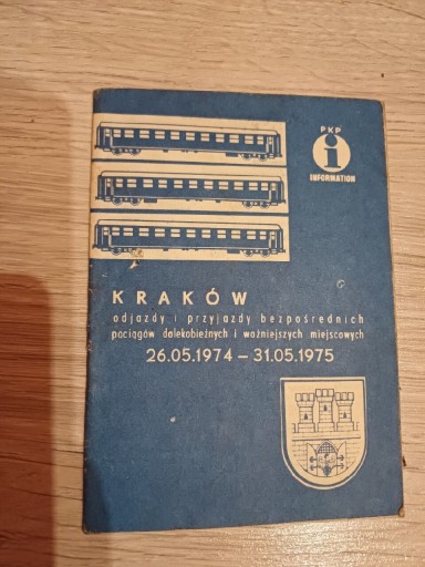 Zdjęcie oferty: Informator PKP rozkład jazdy Kraków 1974/1975