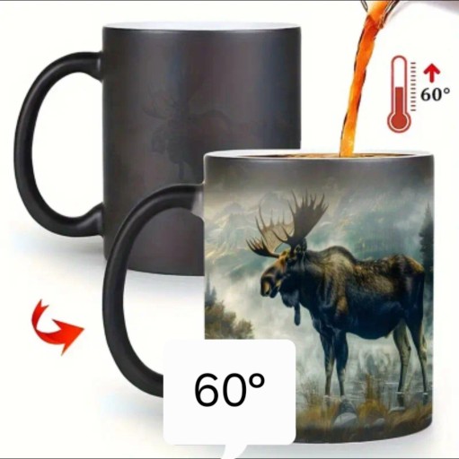Zdjęcie oferty: Kubek myśliwski ŁOŚ zmieniający wygląd pod wpływem temperatury. Na Prezent.