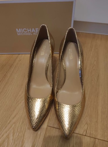 Zdjęcie oferty: Złote szpilki Michael Kors MK Flex Mid Pump r. 40