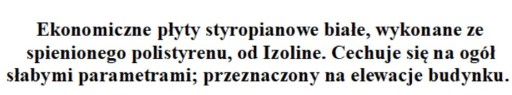 Zdjęcie oferty: Styropian Izoline Fasada Standard 0,045 8cm