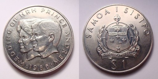 Zdjęcie oferty: Samoa i Sisifo 1$ 1986 r. Okolicznościowa! RZADKA!