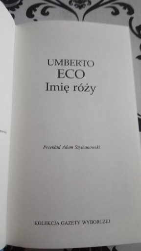 Zdjęcie oferty: Imię Róży- Umberto Eco