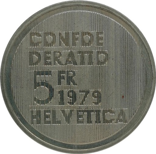 Zdjęcie oferty: Szwajcaria 5 francs 1979, KM#57
