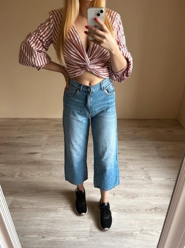 Zdjęcie oferty: Zara jeansy wide culotte proste z wysokim stanem