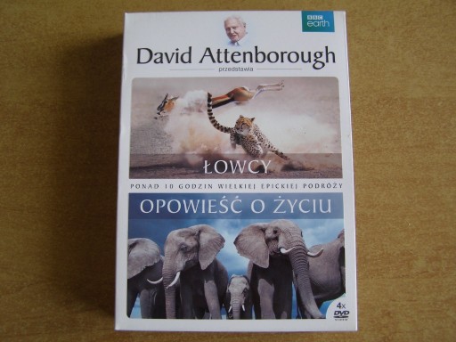 Zdjęcie oferty: DAVID ATTENBOROUGH ŁOWCY + OPOWIEŚĆ O ŻYCIU DVD