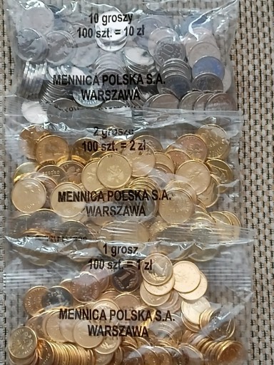 Zdjęcie oferty: 3 woreczki mennicze 10gr,2gr,1gr-2021r.