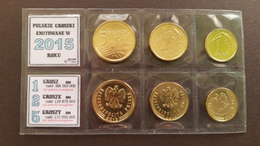 Zdjęcie oferty: #.1, 2, 5, groszy 2015 sześć monet menniczych*