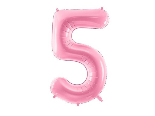 Zdjęcie oferty: Balon foliowy cyfra "5" różowy, pastelowy 86 cm
