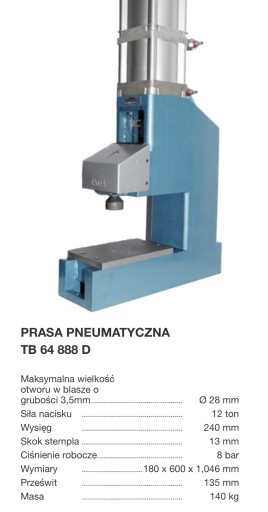 Zdjęcie oferty: Prasa pneumatyczna 12 ton