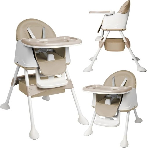 Zdjęcie oferty: Krzesełko do karmienia dziecięce 3 w 1 wielofunkcyjne Beżowe