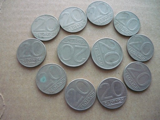 Zdjęcie oferty: 20 zł. 1986r.do 1990r , 12 monet.