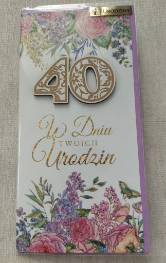 Zdjęcie oferty: Kartka na 40 urodziny dla kobiety