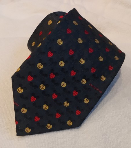 Zdjęcie oferty: Moschino jedwabny krawat seruszka myszka Miki 