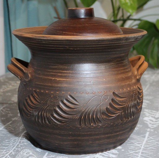 Zdjęcie oferty: Gliniane naczynie zapiekanie garnek kiszenie kamionka czerwona glina 5l