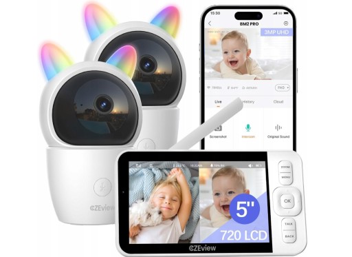 Zdjęcie oferty: NIANIA ELEKTRONICZNA 2 KAMERY MONITOR EKRAN APLIKACJA CZEview