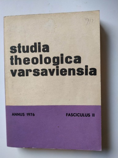 Zdjęcie oferty: STUDIA THEOLOGIA VARSAVIENSIA -  ROK 14  nr 2 1976