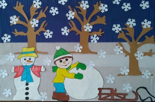Zdjęcie oferty: Zimowa dekoracja na gazetkę szkolną bałwan chłopie