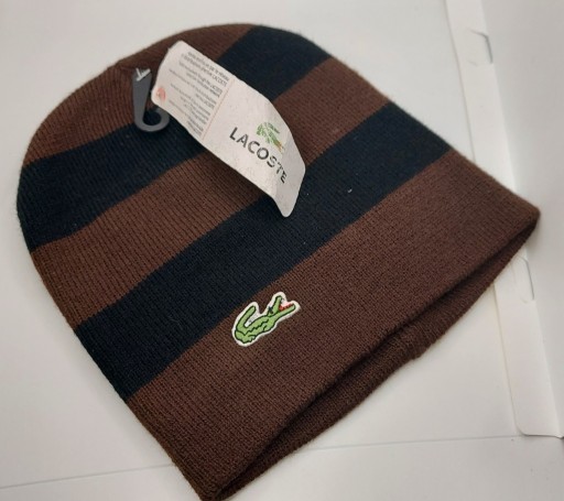 Zdjęcie oferty: czapka zimowa Lacoste nowa brązowa ob 60 cm T3