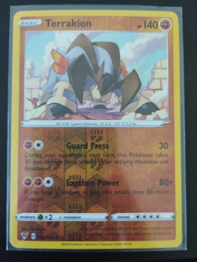 Zdjęcie oferty: Vivid Voltage - Terrakion rare Reverse Holo