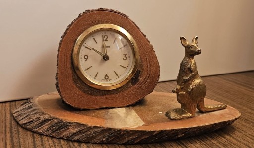 Zdjęcie oferty: Ciekawy stary drewniany zegar kominkowy 