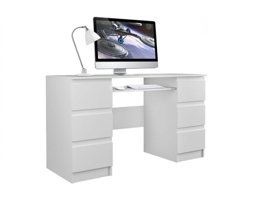 Zdjęcie oferty: Białe biurko komputerowe z szufladami 130x51cm