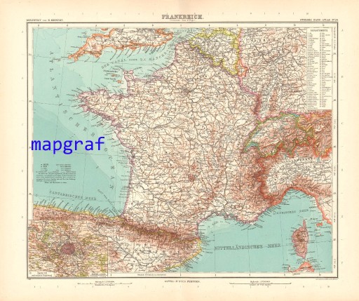 Zdjęcie oferty: FRANCJA oryginalna stara mapa z 1906 roku 26