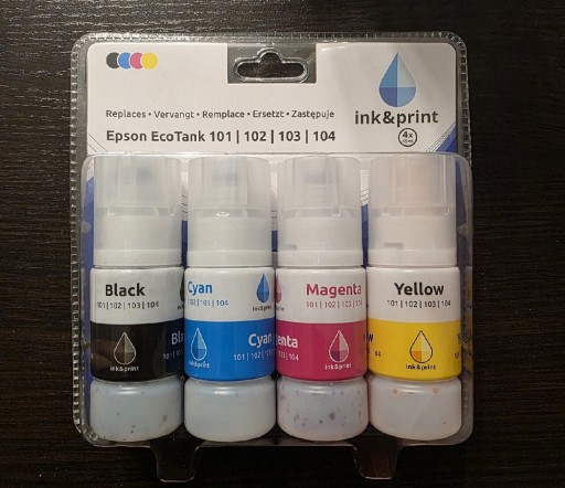 Zdjęcie oferty: Tusze do drukarek Epson EcoTank 101, 102, 103, 104 4x45ml (180ml)