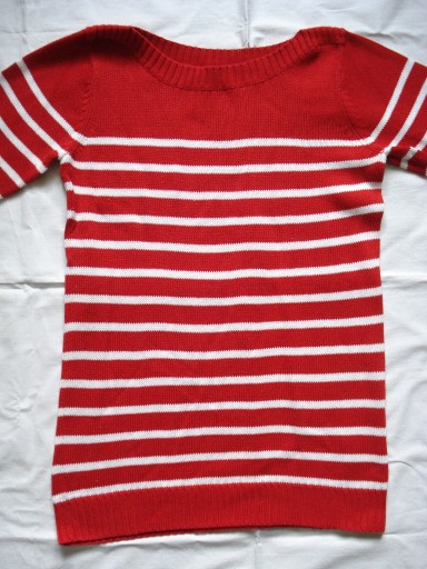 Zdjęcie oferty: sweter czerwony w białe paski blue motion roz m/l