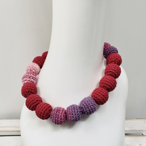 Zdjęcie oferty: Korale szydełkowe naszyjnik boho handmade bawełna