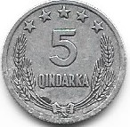 Zdjęcie oferty: Albania 5 Qindarka 1969