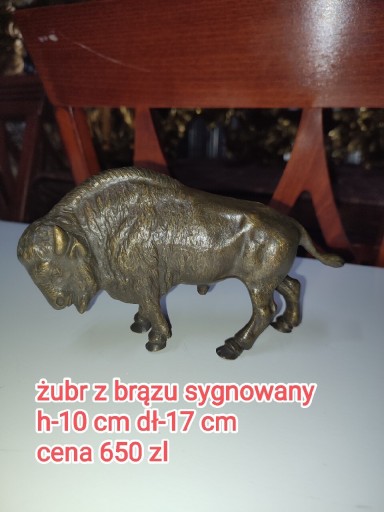 Zdjęcie oferty: Żubr z brązu sygnowany