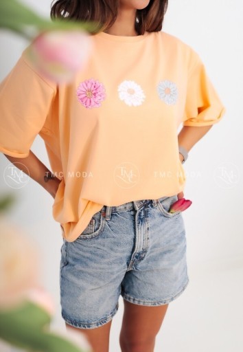 Zdjęcie oferty: T-shirt damski oversize Basic nowość flowers